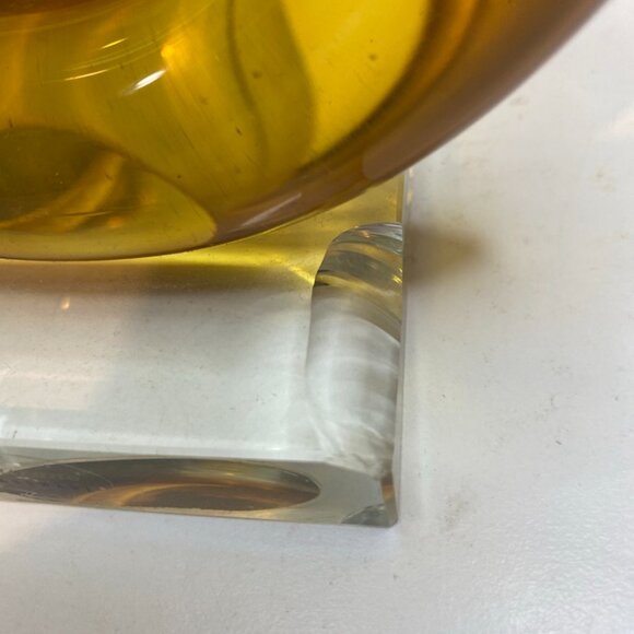 Murano Vintage Amber Art Glass LOVE KNOT Swirl Abstract Sculpture 13” Tall - Picture 7 of 10